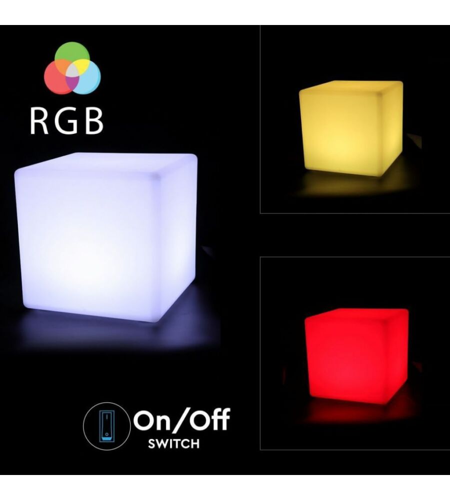 CUBO LED RGB IP67 CON TELECOMANDO, 3W